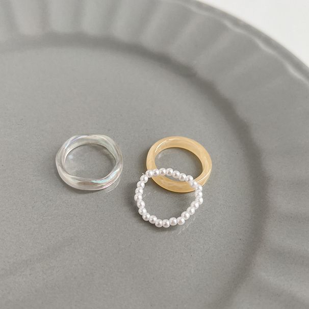 Guo Ya Li Ke Pearl Set Combination Women's French Sensory Index Finger Fashion Personality Ring_ipsvogv.com