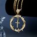 Fashion Personality Thorn Cross Creative Pendant Necklace Jewelry_ipsvogv.com