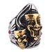 European and American retro punk titanium steel ghost face clown smile skull ring Double Ghost domineering ring men's jewelry_ipsvogv.com