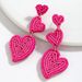 Super exquisite multi layer handmade rice bead heart earrings sweet romantic creative niche earrings Valentine's Day_ipsvogv.com