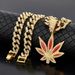 Hot Selling Fashion Diamond Red And Blue Enamel Maple Leaf Necklace Men Hip Hop Punk Pendant Necklace_ipsvogv.com