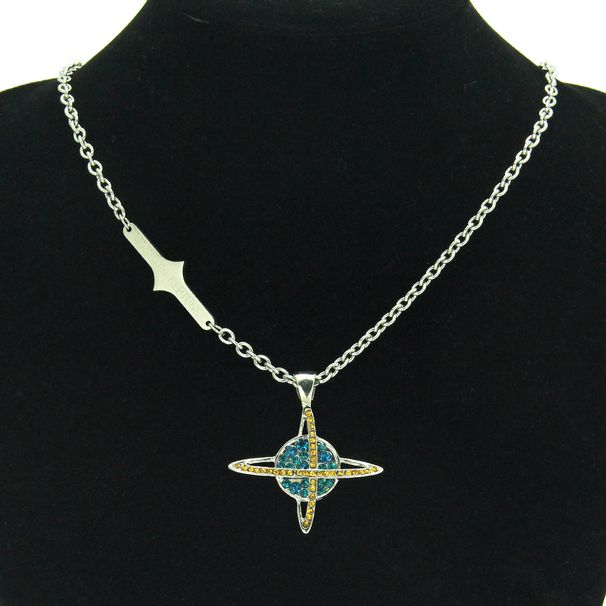 Personalized Diamond Inlaid Planet Cosmic Necklace Trend INS Fashion Brand Men's and Women's Punk Titanium Steel_ipsvogv.com