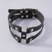 C0261 Dark leather double layer loop with exaggerated geometry, trendy and cool accessories, Gothic personalized leg_ipsvogv.com