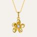 Two piece S925 sterling silver electroplated 14k gold peach blossom pendant necklace jewelry set_ipsvogv.com