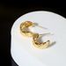 Earrings Sterling Silver Gold Plated Rhombic Earrings Niche Minimalist Versatile Retro Elegant Korean Style Women's High-end Jewelry_ipsvogv.com