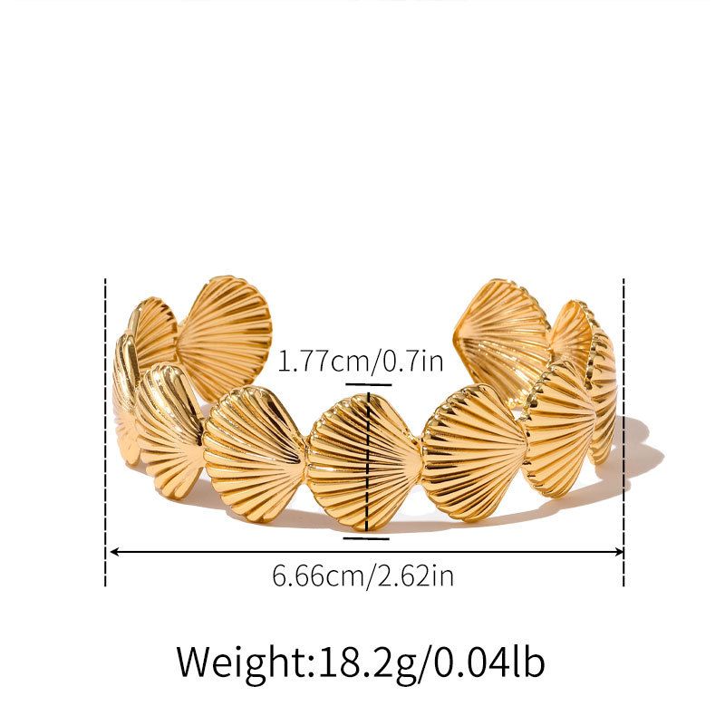 Summer Beach Vacation Ocean Element Shell Bracelet Open Design Jewelry Fashion All Match Color Preserving Bracelet_ipsvogv.com