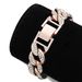 Hip-Hop Style Men's Dominant Cuban Full Zircon Exaggerated Large Gold Chain Bracelet_ipsvogv.com