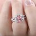 Sanjie Simulation Tourmaline Pink Zircon Paired Ring, Women's Wedding Jewelry, Valentine's Day Gift_ipsvogv.com