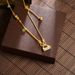Vietnamese Sand Gold Flower Lock Bell Sweater Necklace With A Long-lasting Design That Never Fades, Antique Enamel_ipsvogv.com