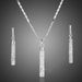 Fashion And Creative Diamond Inlaid Cylindrical Rod Earrings Necklace Set Accessories_ipsvogv.com
