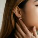 Colored zircon series light luxury earrings plated with K real gold color preserving retro peach heart round earrings_ipsvogv.com