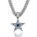 Unisex Personality Hip-Hop Pendant Fashion Full Diamond Blue Pentagram Necklace Jewelry_ipsvogv.com