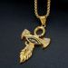 New Hip-Hop Jewelry Titanium Steel Gold-Plated Inlaid Diamond Eye Of Horus Ankh Cross Pendant_ipsvogv.com