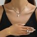 Jewelry Bride Accessories Zircon Necklace Earrings Chain Women's Decoration Set_ipsvogv.com