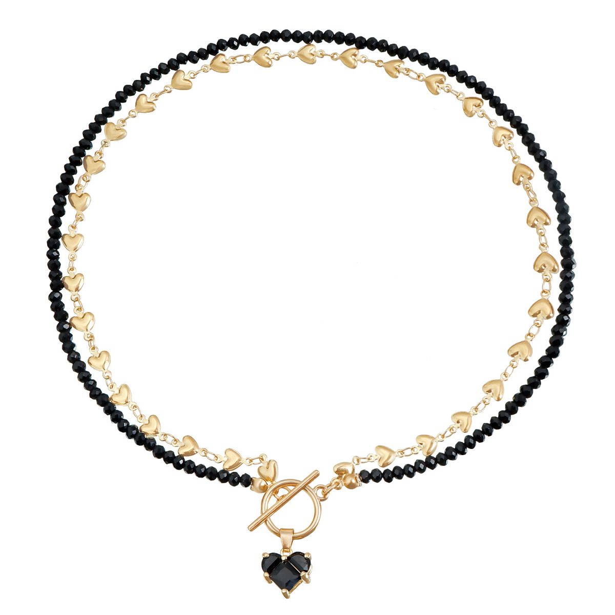 Diamond Love Zircon Pendant Creative Love Chain Collarbone Chain Sweet Cool Sexy OT Buckle Necklace_ipsvogv.com
