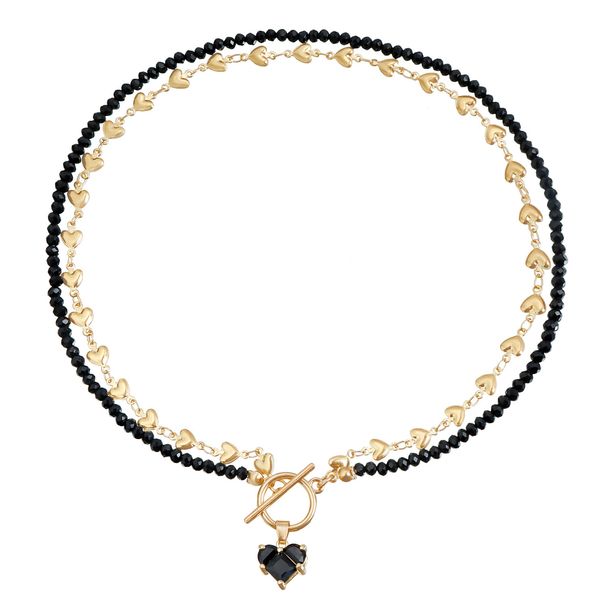Diamond Love Zircon Pendant Creative Love Chain Collarbone Chain Sweet Cool Sexy OT Buckle Necklace_ipsvogv.com