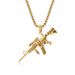 M416 assault rifle retro hip hop titanium steel necklace firearms hobby wear niche personality pendant_ipsvogv.com