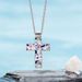 Heat Transfer Printing Cross Necklace, Men's Trendy Personality Hip-hop Couple Long Pendant Accessory_ipsvogv.com