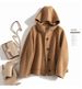 Women's Clothing quality double sided wool coat with hood and short button for women_ipsvogv.com