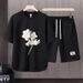 Men's Clothing 2024 Waffle Casual Summer Suit Men's Loose Teen Short sleeved T shirt Shorts Handsome Two piece Suit_ipsvogv.com