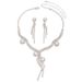 Pearl & Water Diamond Necklace & Earrings Set - Tassel Design Bridal Jewelry For Women, Elegant Wedding Party Set_ipsvogv.com