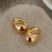 French Style Light Luxury For Women, Niche Design Gold Lotus Leaf Pearl Earrings_ipsvogv.com