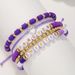 Purple Polymer Clay Bracelet Letter Beaded Friendship Bracelet Taylor Music Fan Couple Love Bracelet_ipsvogv.com