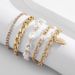 Jewelry Temperament Baroque Shaped Pearl Hip-hop Peach Heart Chain Bracelet Set_ipsvogv.com