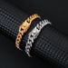 Stainless Steel Hip-Hop Niche Ins Trend Gold Vacuum Fashion Men's High-End Sense Dragon Head Buckle Cuban Bracelet_ipsvogv.com