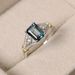 Sanjie New Set Topaz Sky Blue Square Diamond Zircon 14k Gold Color Separation Ring_ipsvogv.com