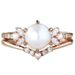 High Beauty Women's Ice Queen Big Pearl Design Luxury Jewelry Pair Ring_ipsvogv.com