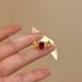 【 Hot Selling In Store 】 Mid Ancient Gilded Red Zircon Wheat Ear Leaf Brushed For Women's Light Luxury Exquisite Index_ipsvogv.com