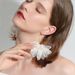 2E4472 Vacation Immortal Fabric Big Petal Flower Forest Female Korean Style Fresh Earrings_ipsvogv.com