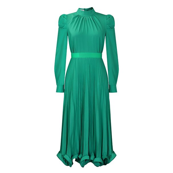 Women's Clothing women's autumn puff sleeve top pleated skirt two piece suit_ipsvogv.com