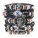 Men's Leather Braided Adjustable Bracelet Stackable Hip Hop Punk DIY Set Series Jewelry_ipsvogv.com