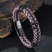 Punk Style Cowhide Woven Bracelet, Stainless Steel Domineering Dragon Claw Men's Bracelet_ipsvogv.com
