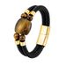 New stainless natural tiger eye stone bead for men, hand woven leather titanium steel bracelet_ipsvogv.com