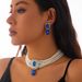 Retro square full diamond gem pearl choker necklace temperament French multi layer necklace_ipsvogv.com