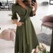 Women's Clothing 2024 Hot Spring and Summer Fashion Short Sleeve V Neck Print Hip wrapped Women's Clothing_ipsvogv.com