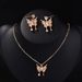 Jewelry niche design diamond butterfly necklace earrings two-piece fashion accessories_ipsvogv.com