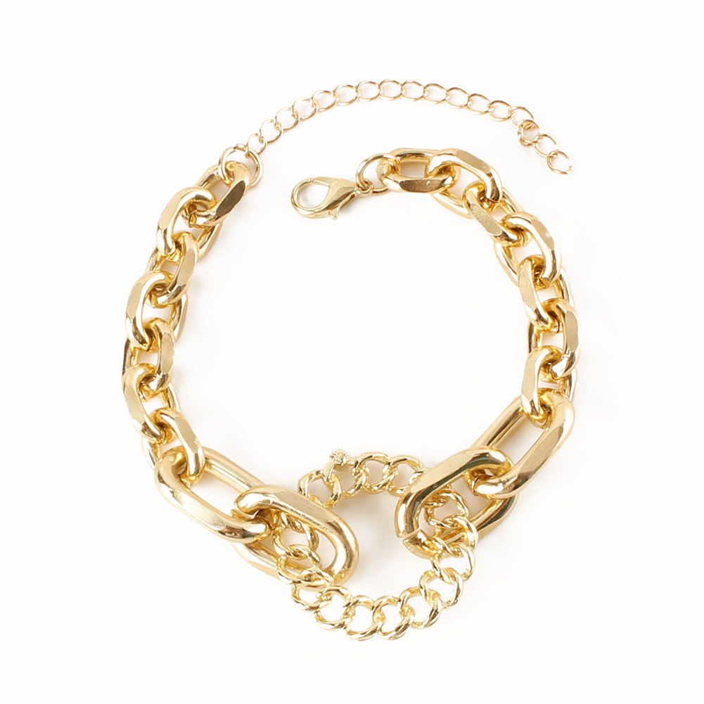 Jewelry Personality Gold Thick Chain Exaggerated Bracelet Ins Creative Geometric Bracelet Female_ipsvogv.com