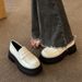Women's Loafers spring and autumn new thick soled thick heeled loafers French JK single shoes_ipsvogv.com
