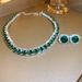 Diamond Square Earrings Necklace Set Fashion Light Luxury Clavicle Chain Personality High end New Jewelry_ipsvogv.com