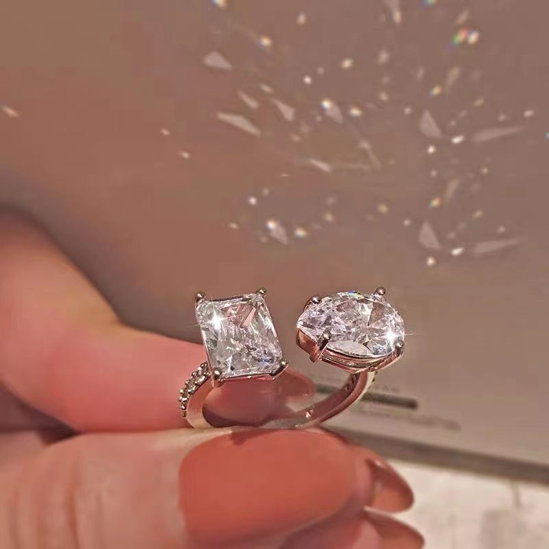 Accessories Water Drop Rectangular Ring Geometric Opening Adjustable Hand Jewelry_ipsvogv.com