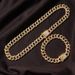 Double Row Full Diamond Hip Hop Cuban Chain New Street hipster Cuban Chain Bracelet Necklace_ipsvogv.com