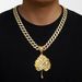 Hip Hop Creative Design Fashionable And Personalized Leaf Alloy Pendant Cuban Chain Men's Necklace_ipsvogv.com