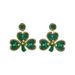 St. Patrick's Day green clover earrings fashionable personality exaggerated design women's earrings_ipsvogv.com