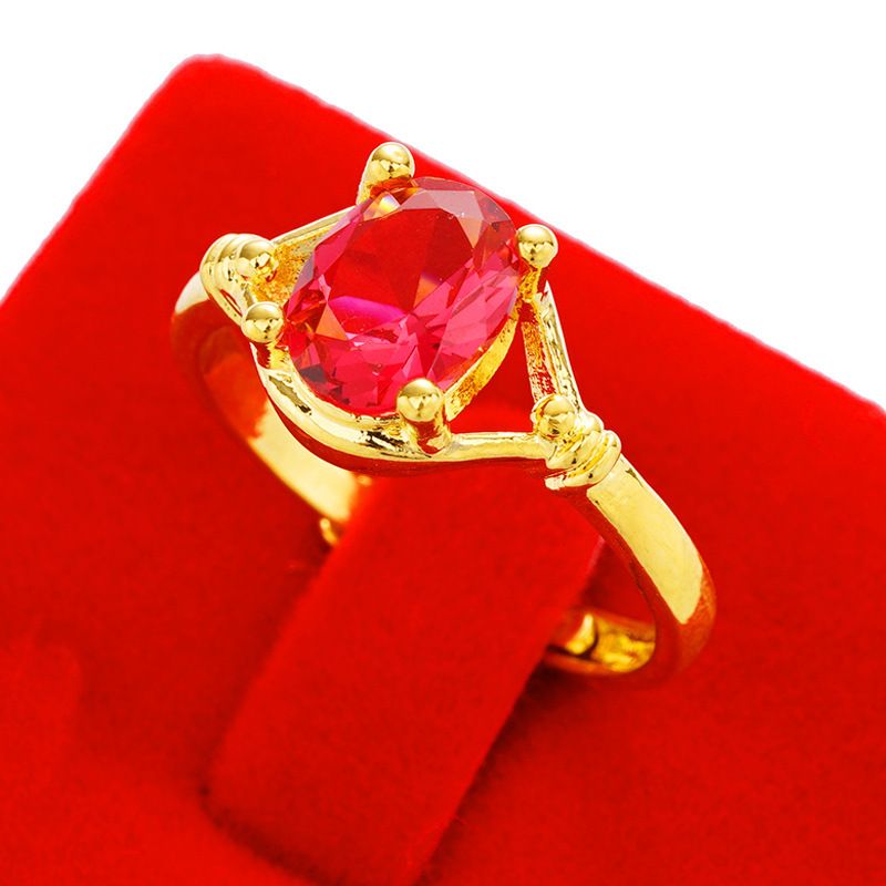 Vietnamese Sand Gold Diamond, Long-lasting Brass Accessory, Tourmaline Colored Opening Simulation Women's_ipsvogv.com