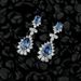 Cao Shi's Water Drop Shaped New Product Full Diamond Simulation Blue Bridal Luxury Earr, Female Socialite Style_ipsvogv.com