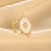 Women’s Jewelry Set Fashion Simple Mother Of Pearl Oval Open Ring Female Fashion Personality Versatile Stainless Steel Gold Plated Ring_ipsvogv.com